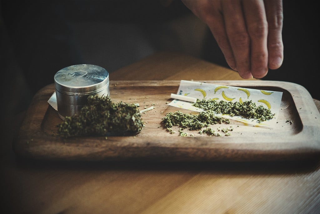 weed on rolling tray